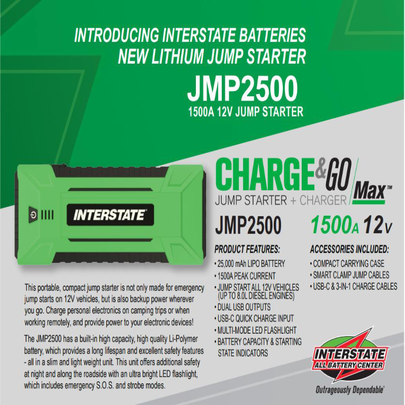 Interstate JMP2500 JumpStarter | RogueFuel.ca | Munro Industries