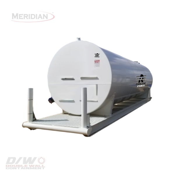 Meridian 75,000 Litre/ 16,498 Gallon Double Wall Fuel Tank & Skid, Fully Welded Saddle - 64076TSBDT