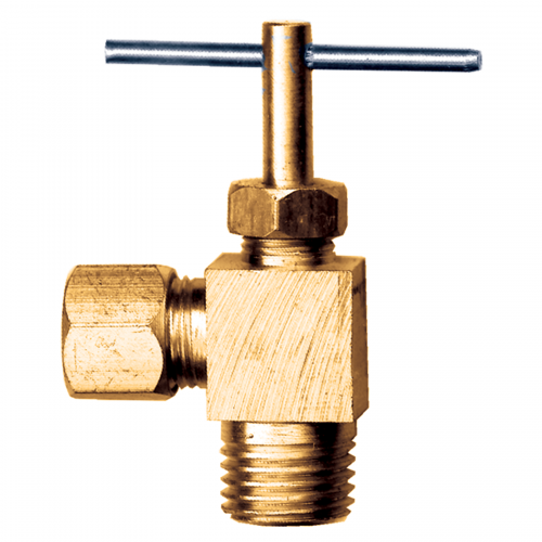 Fairview Comp Needle Valve 90Elb;1/4x1/8 MPT;Lead Free Brass Item #: FVF-LF-3069-4A | RogueFuel.ca