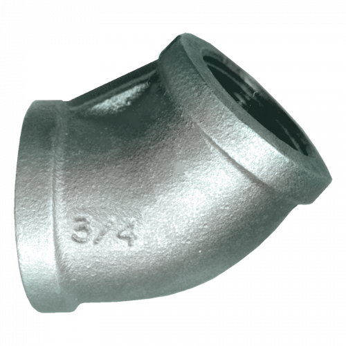 Fairview Galvanized Iron 45 Elbow;1/8FPT Item #: FVF-GI-105-A | RogueFuel.ca