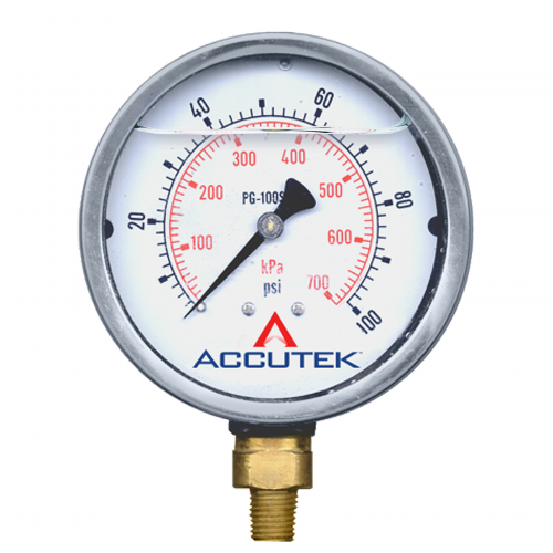 Fairview 0-300PSI Liquid Gauge;4in Face;1/4MPT Stem Item #: FVF-PG-300SG4 | RogueFuel.ca