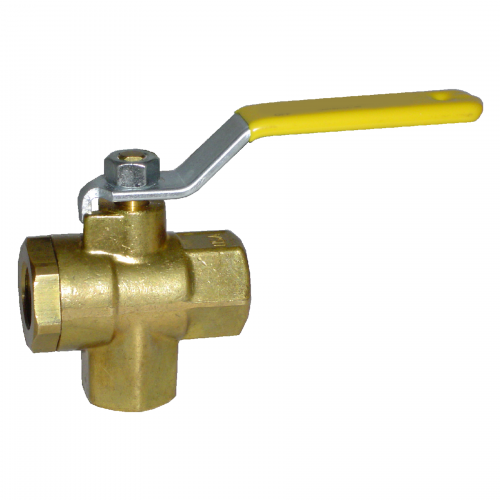 Fairview Ball Valve 3-Way;1/4 FPT Item #: FVF-BV2101T-B | RogueFuel.ca