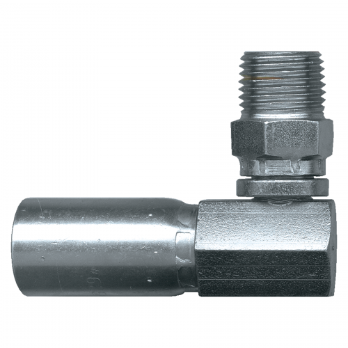 Fairview U Series Crimp End;90Elbow;1/4ID x1/4MPTSW Item #: FVF-SC616SW-4B | RogueFuel.ca